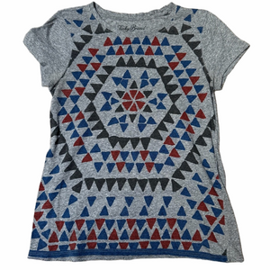 Lucky Brand Geometric Gray Short Sleeve T-Shirt